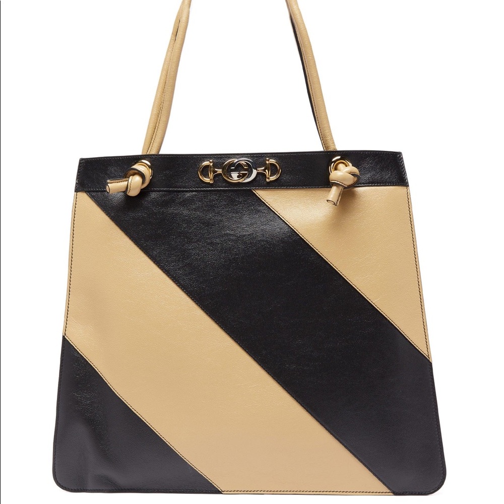 Gucci Zumi Striped leather tote bag - Picture 1 of 8